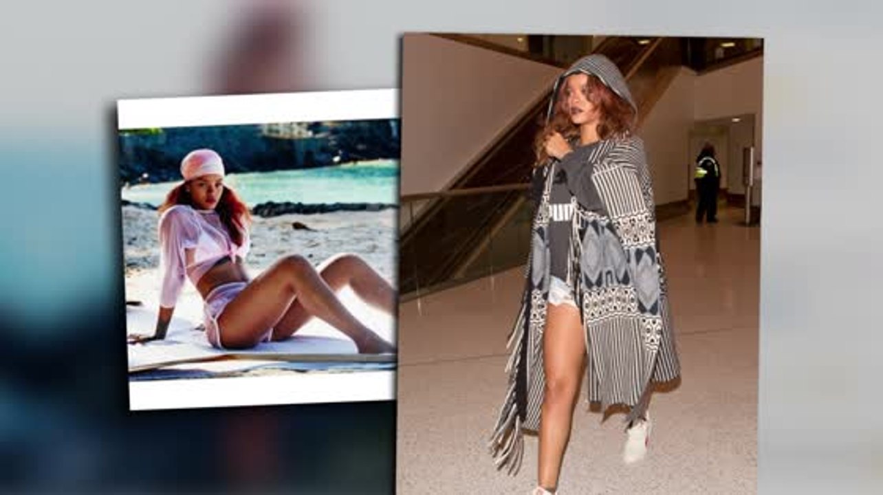 Rihanna zieht sich warm an, als sie aus ihrem Traumurlaub auf Hawaii zurückkehrt