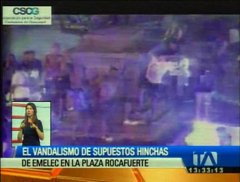 Supuestos hinchas de Emelec fueron grabados cometiendo actos de vandalismo