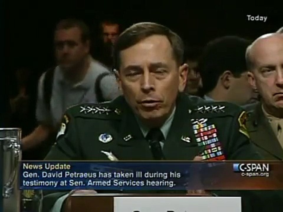 General Petraeus Faints Reptilian Shapeshifting - Reptilian McCain look stunned (Original Video)