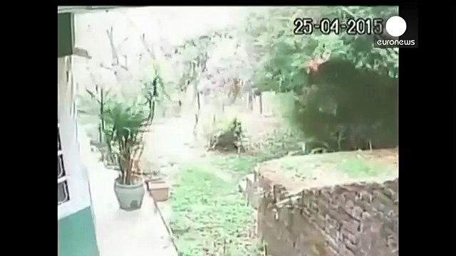 Shocking CCTV footage- Moment earthquake hits Nepal restaurant