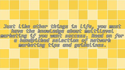 Much Needed Network Marketing Advice For Building Success