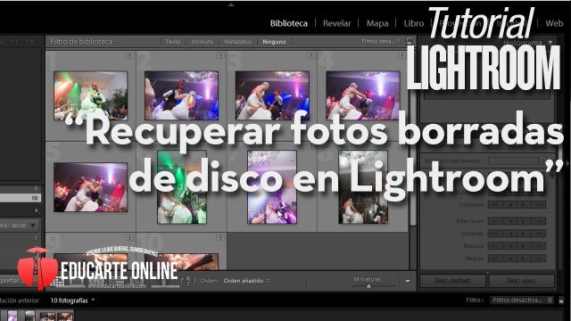 Recuperar fotos borradas o perdidas de nuestro disco en Lightroom