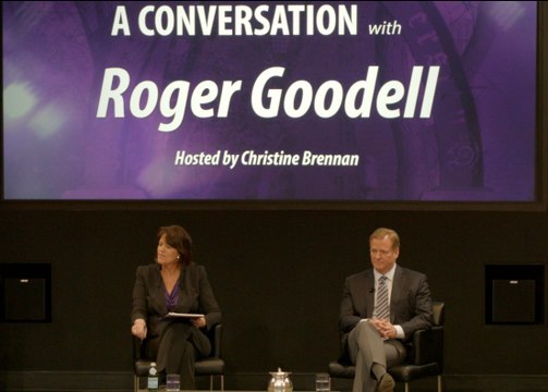 Roger Goodell tackles tough topics at Northwestern town hall