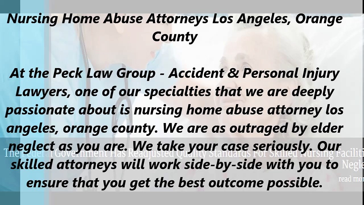 Nursing Home Abuse Attorneys Los Angeles, Orange County