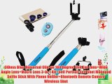 CiDoss Blue Universal Clip-on 180 Degree Fish Eye Lens Wide Angle Lens Macro Lens 3-in-1 Kit Self