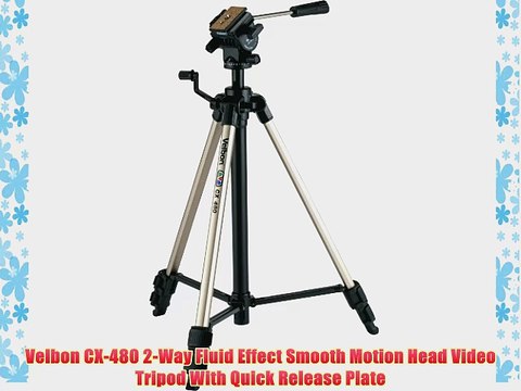 Velbon CX-480 2-Way Fluid Effect Smooth Motion Head Video Tripod With Quick Release Plate