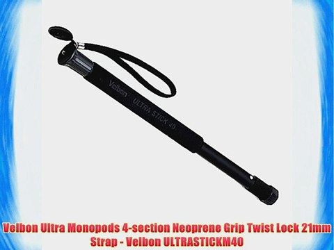 Velbon Ultra Monopods 4-section Neoprene Grip Twist Lock 21mm Strap - Velbon ULTRASTICKM40