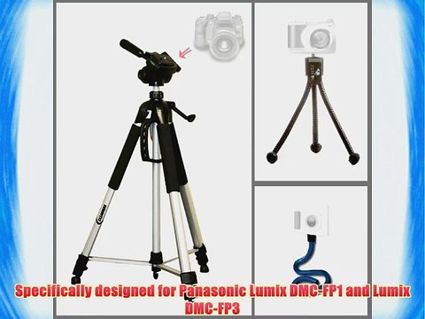 Strong Pro Tripod Plus Flexible Monopod and Mini Tripod for Panasonic Lumix Dmc-fp1 and Lumix