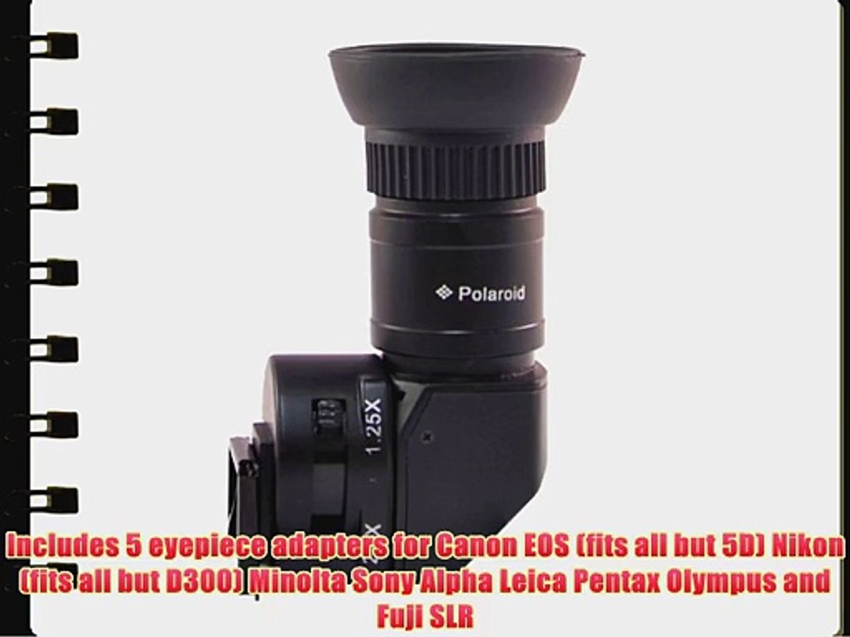 Polaroid 1X-2.5X Right Angle Viewfinder for Canon EOS Nikon Olympus Panasonic Sony