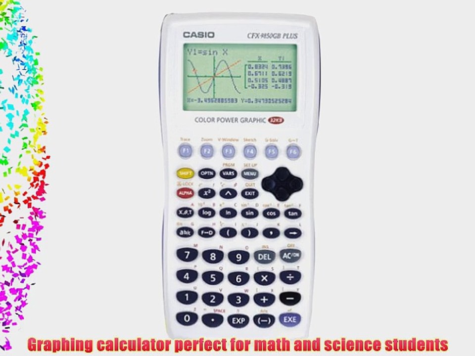 Casio CFX-9850GC Plus Graphing Calculator (White) - video Dailymotion