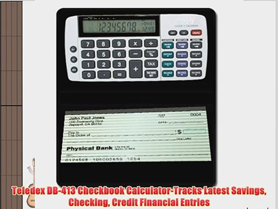 Teledex DB-413 Checkbook Calculator-Tracks Latest Savings Checking Credit Financial Entries