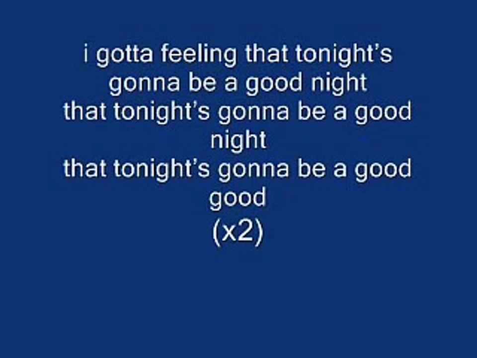 i got a feeling with lyrics