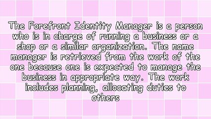 The Different Types Of Forefront Identity Manager