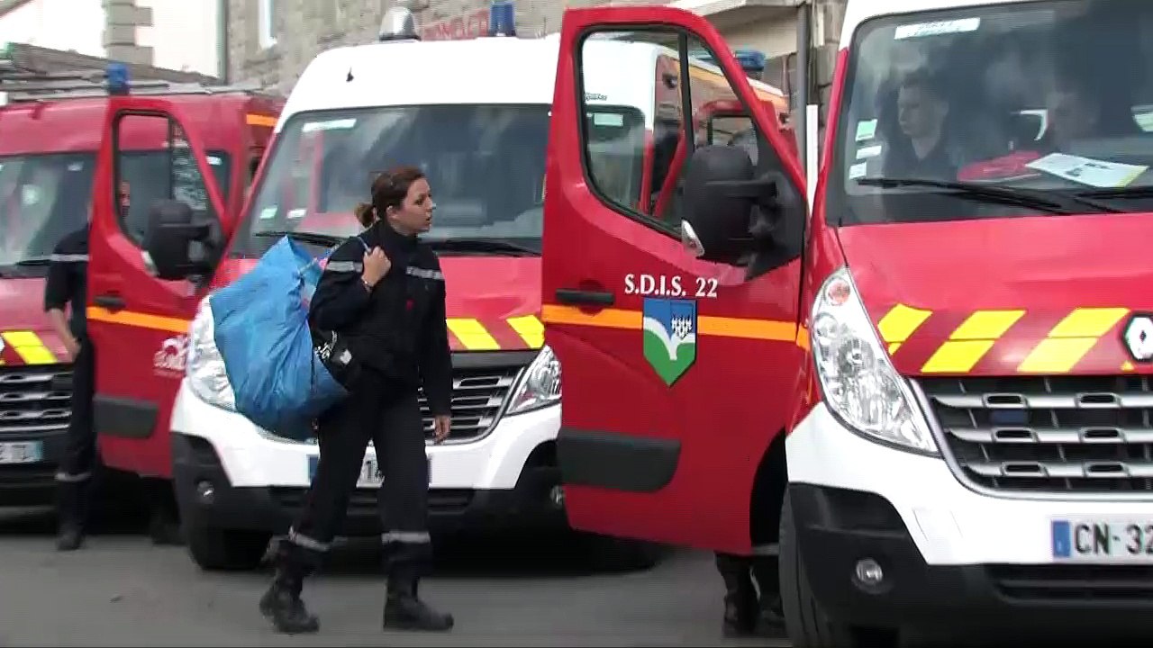 Le tranfert des pompiers de Lamballe