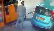 Shocking CCTV footage shows women setting up Petrol Station On fire for a man refusing her a cigarette