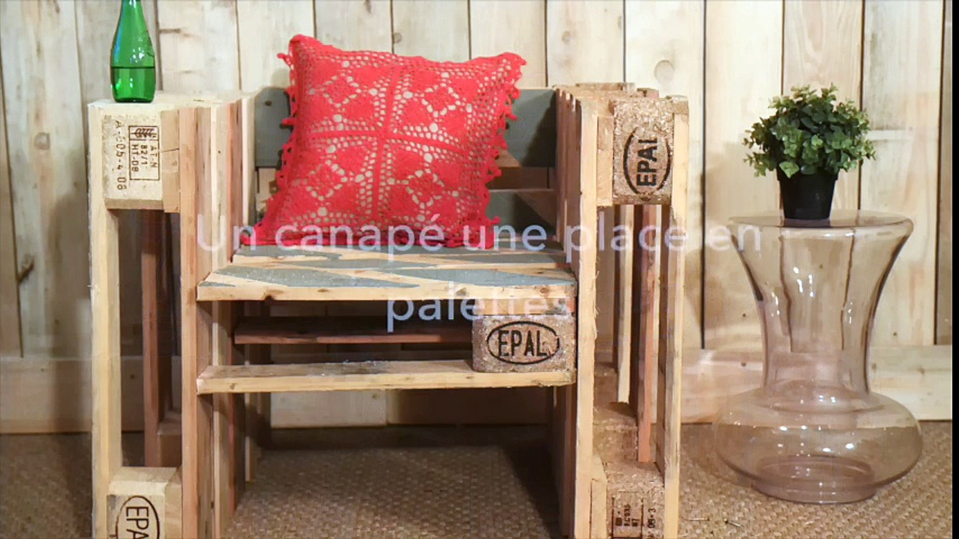 DIY : Fabriquer un canapé 1 place en palettes - Vidéo Dailymotion