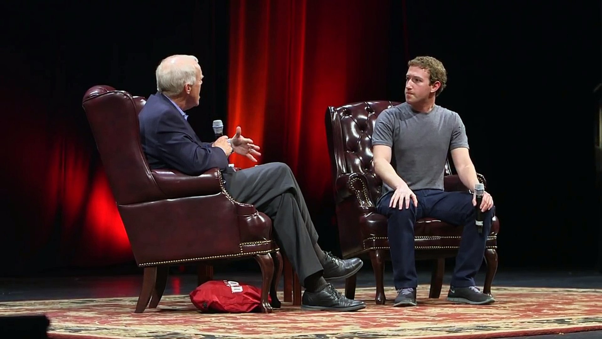 ⁣Mark Zuckerberg in conversation with Stanford President John Hennessy