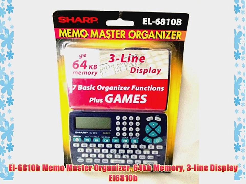 El-6810b Memo Master Organizer 64kb Memory 3-line Display El6810b