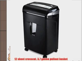 Aurora JamFree AU1235XA 12-Sheet Cross-Cut Paper / Credit Card Shredder with Pull-Out Wastebasket