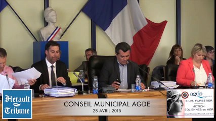 AGDE - 2015 - 28 AVRIL - MOTION EOLIENNES et BILAN FORESTIER