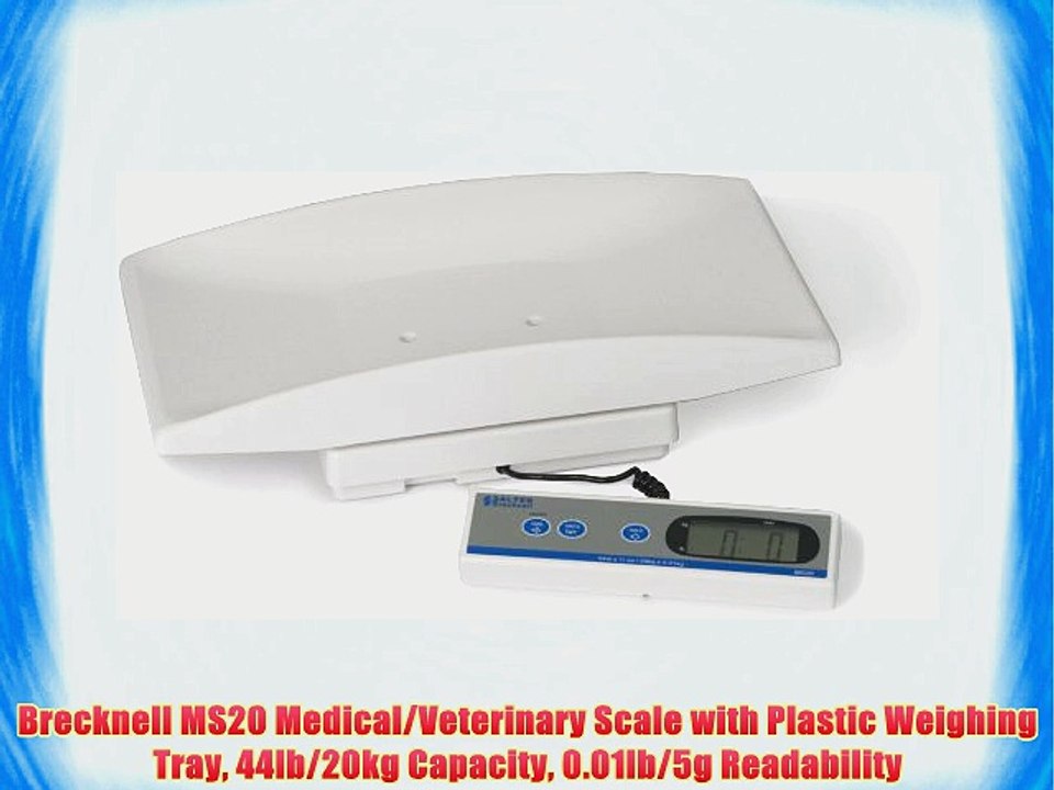 Brecknell MS20 Medical/Veterinary Scale with Plastic Weighing Tray 44lb/20kg Capacity 0.01lb/5g