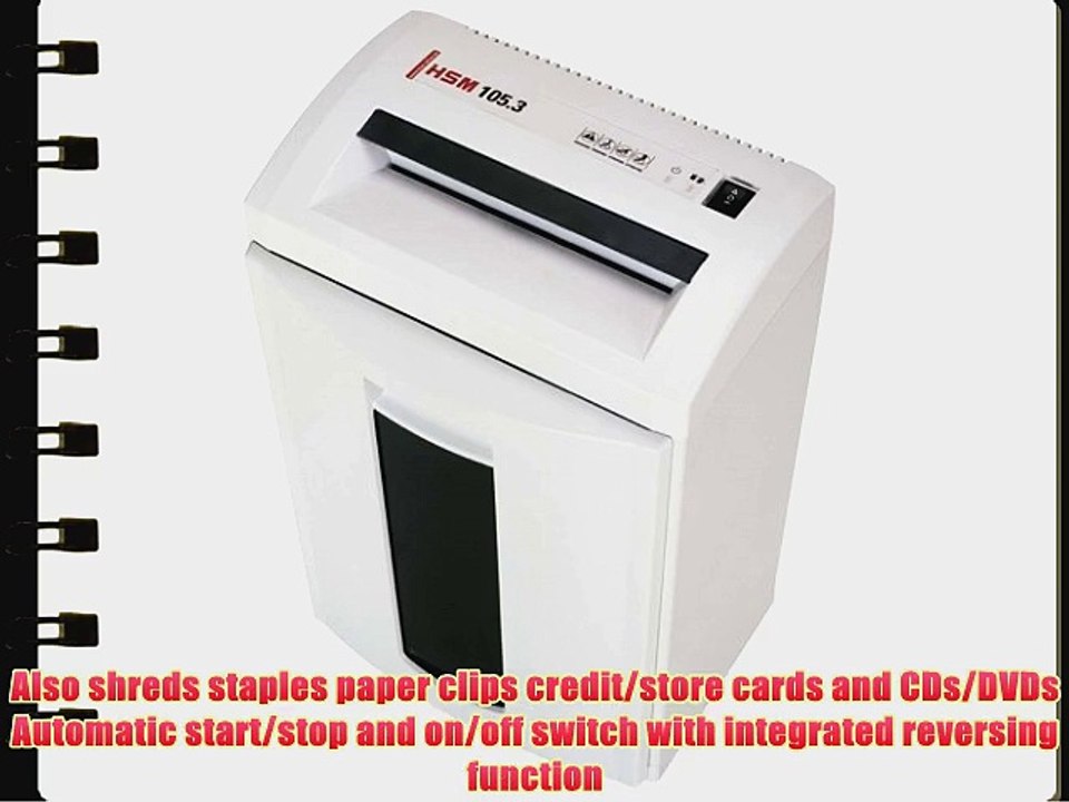 HSM Classic 105.3 22-24-Sheet Strip-Cut 8.7-Gallon Capacity Shredder