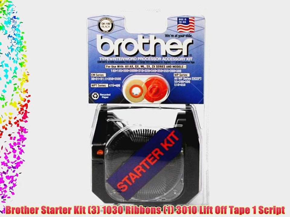 Brother Starter Kit (3) 1030 Ribbons (1) 3010 Lift Off Tape 1 Script