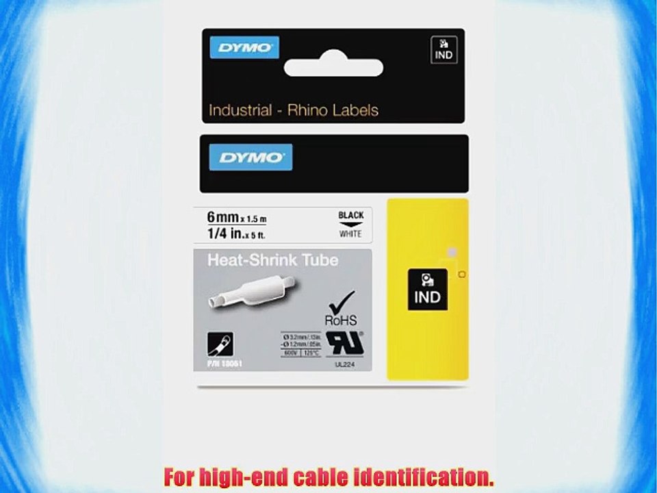 DYMO RhinoPRO Heat-Shrink Cable Label Tubes 1/4-inch 5 feet White (18051)