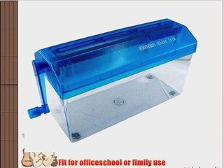 Portable Office Mini A4 Manual Paper Hand Shredder Straight Cut Home Paper Width 9 (Blue)