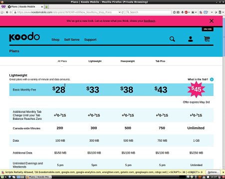 Looking at the prices and offerings at koodo mobile (subsidery of Telus) and the hefty fees