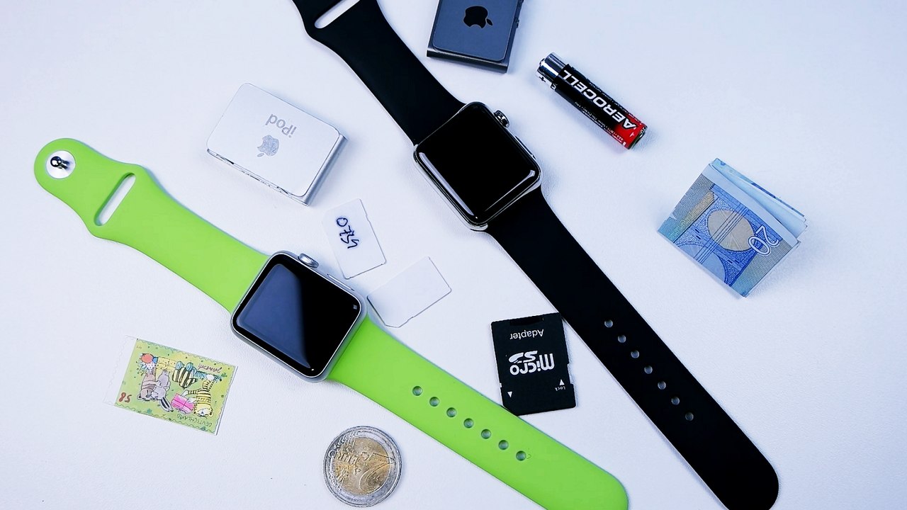 Apple Watch 38mm - so klein ist sie; veranschaulicht an Alltagsgegenständen