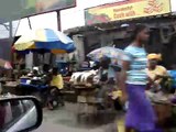 Driving through Lagos market