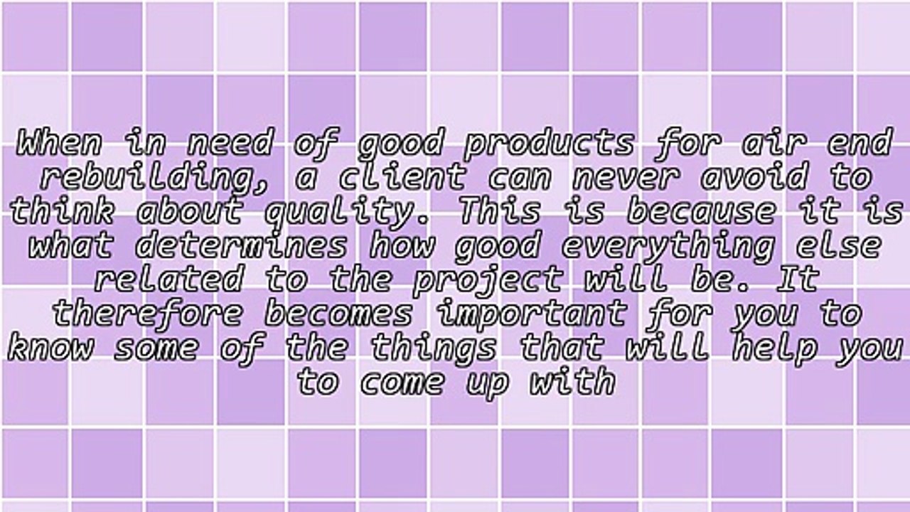 High Caliber Air End Rebuilding Products