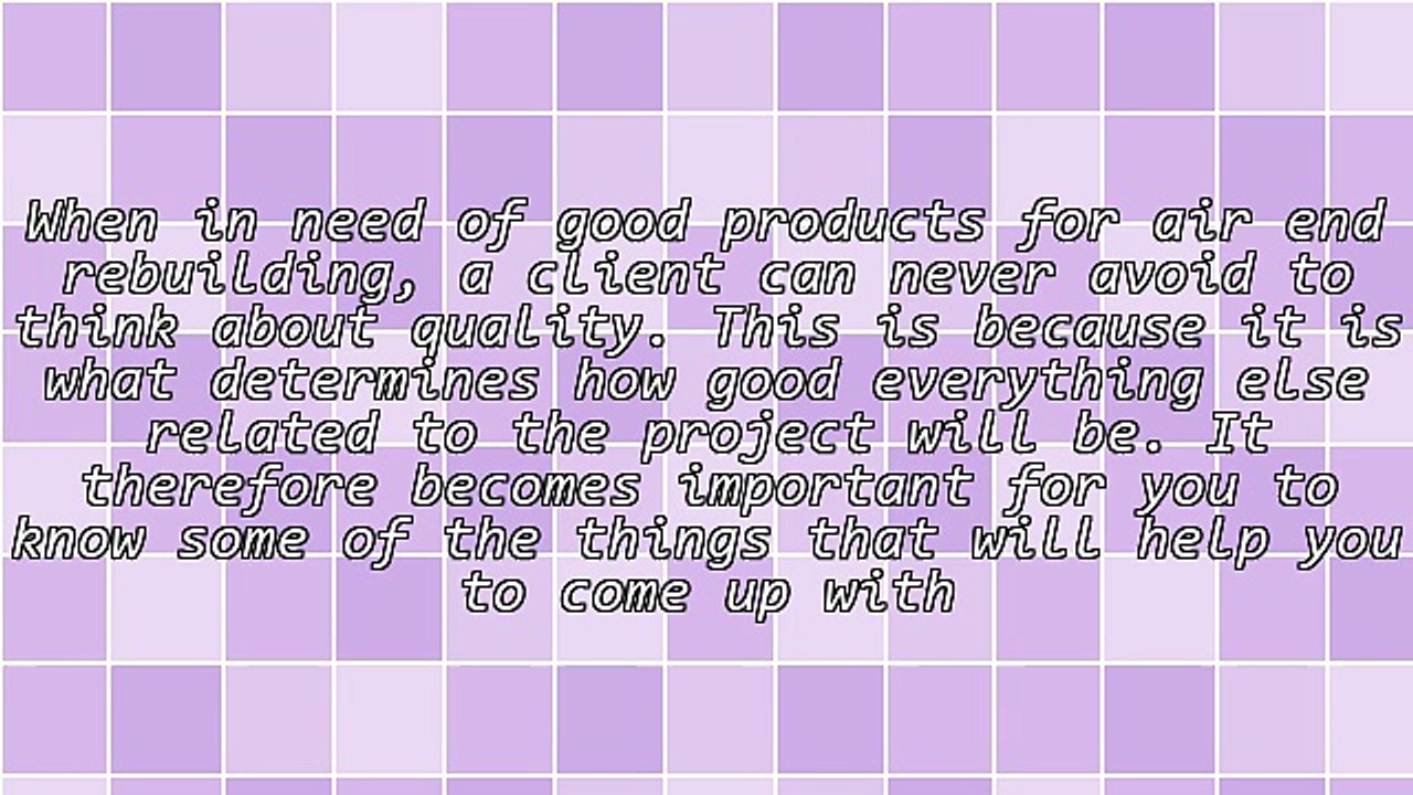 High Caliber Air End Rebuilding Products