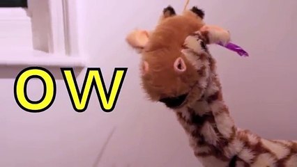 Geraldine the Giraffe learns ow spelling