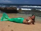 Close up of the Maui Mermaids Custom Mermaid Tail on the Beach in Hawaii