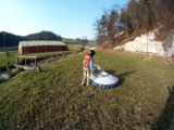 Hovercraft for kids to fly, real amphibious vehicle that fly on cushion of air and fly over land and water, snow and ice