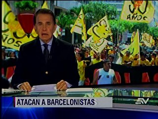 Hinchas barcelonistas heridos