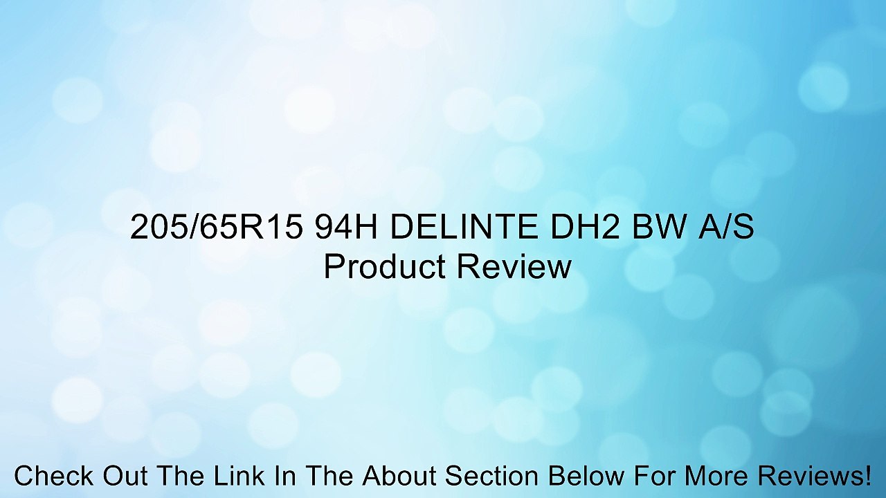 205/65R15 94H DELINTE DH2 BW A/S Review