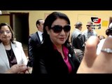 وزيرة الإعلام درية شرف الدين تدلي بصوتها في انتخابات الرئاسة