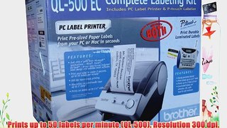 Brother QL-500 EC Complete Labeling Kit: QL-500 PC Lableling Printer and PT-1100QL Portable