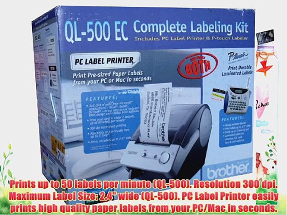 Brother QL-500 EC Complete Labeling Kit: QL-500 PC Lableling Printer and PT-1100QL Portable