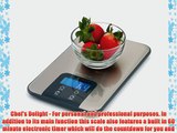 Smart Weigh Digital Kitchen Scale and Timer - Food Scale - Slim Stainless Steel Design - High