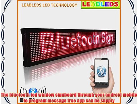 Leadleds 6.3 X 30 High Visibility Bluetooth Programmable Led Scrolling Message Sign Board with
