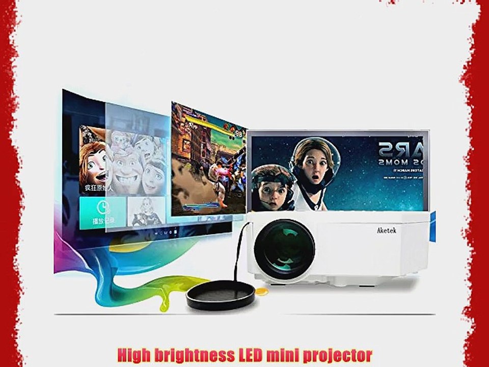 Aketek UC30 100 150 Lumens Hdmi Portable Mini LED Projector Home Cinema Theater Av/vga/usb/sd/micro