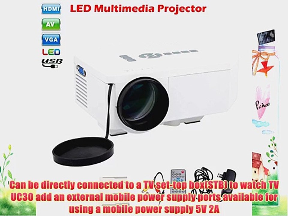 LEMONBEST Portable HDMI Mini HD Home LED Projector Pocket Beam Projector 1080P for Home Cinema
