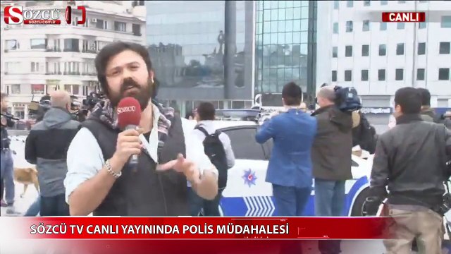 Sözcü Tv canlı yayınında polis müdahalesi