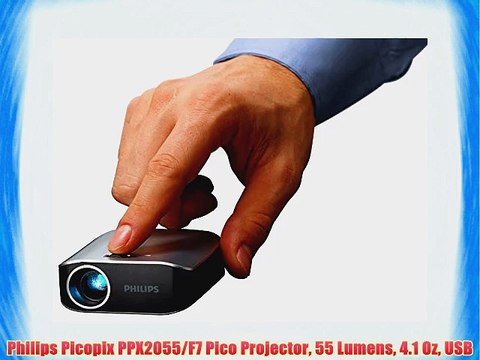 Philips Picopix PPX2055/F7 Pico Projector 55 Lumens 4.1 Oz USB