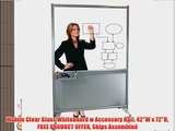 Mobile Clear Glass Whiteboard w Accessory Rail 42W x 72H FREE PRODUCT OFFER Ships Assembled
