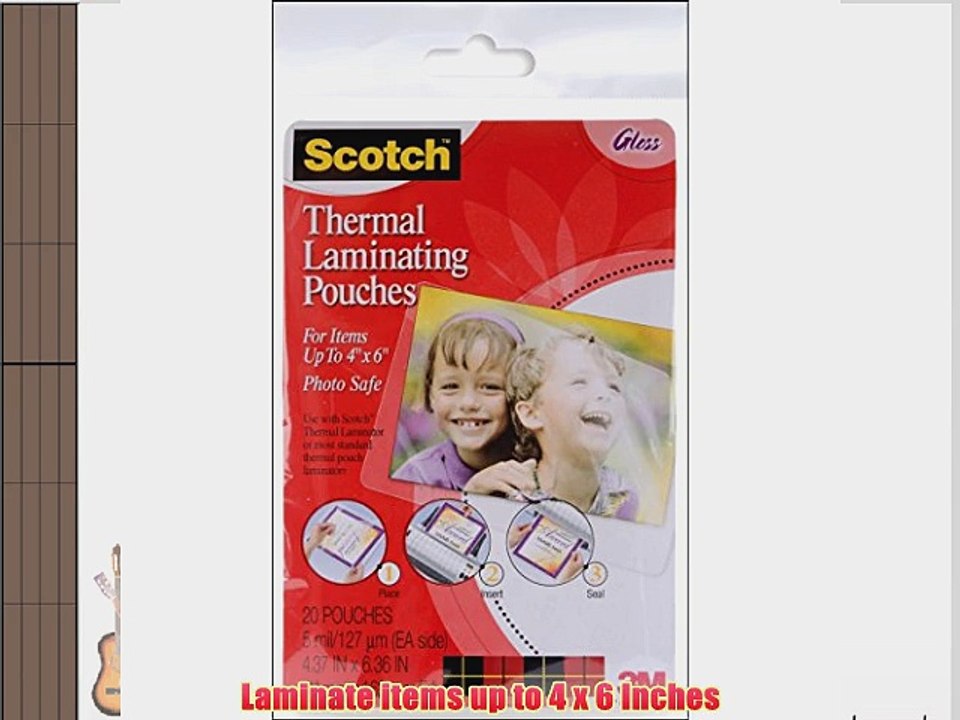 Scotch Thermal Laminating Pouches 4.37 Inches x 6.36 Inches 20 Pouches 4-PACK (Package include